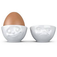 Набір із двох порцелянових підставок для яєць Tassen «Щастя й Хмм»