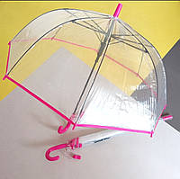 Зонт прозрачный детский с розовой каймой