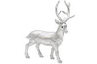 Новогодняя декоративная фигура Олень, 30см, цвет сребряный глиттер