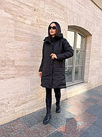 Стеганная куртка-пальто с капюшоном женская,размеры: 46-48,50-52,54-56