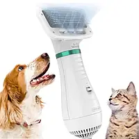 Фен щітка гребінець для шерсті тварин Pet Grooming Dryer безшумна біла