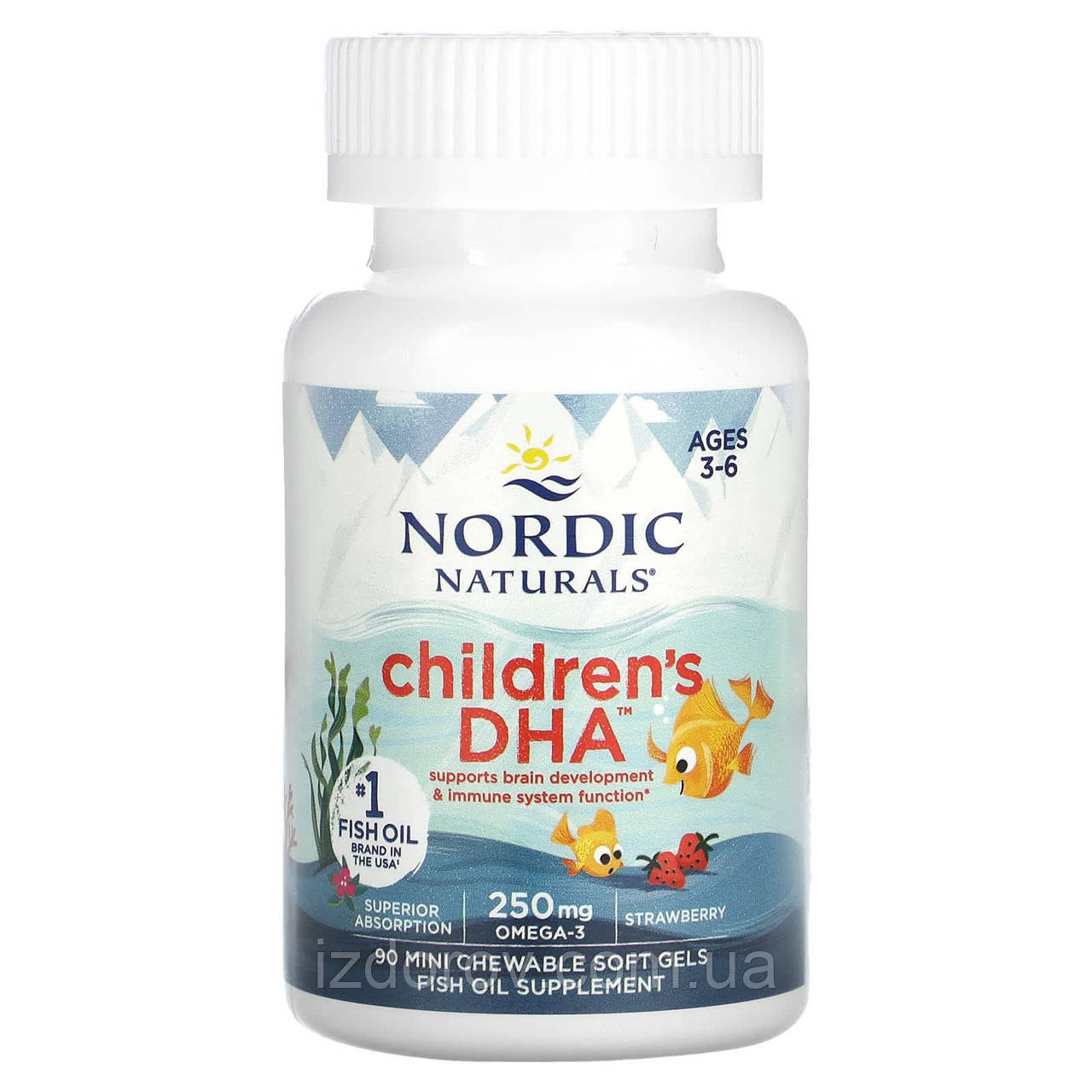 Nordic Naturals, Children's DHA, ДГК для детей (Омега 3), вкус клубники, 90 желатиновых мини-капсул - фото 3 - id-p1114123695