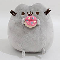 Плюшевая мягкая игрушка Пушин Кот с пончиком 15х18см Pusheen Cat