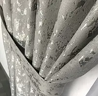 Готовий комплект мармурових штор 200х270 на тасьмі з підхватами Колір Сірий