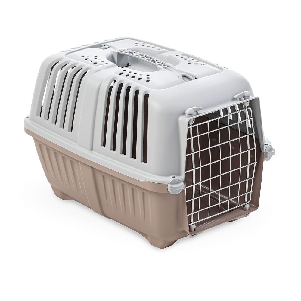 Переноска MPS Pratico 1 для кішок та собак дрібних порід, Метал. двері світло-коричневі, 48×31.5×33 см