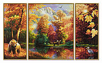 Художній творчий набір-триптих 'Лісове озеро восени', 80х50 см, 12+