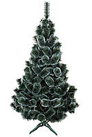 Новогодняя искусственная елка 2.2 метра Заснеженная, классическая сосна искусственная натуральная зеленая 220 см