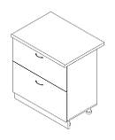 Тумба з двома ящиками зі стільницею 1-ї категорії (складська програма) ЛЮКС ширина 600 МАКСІ-Мебель Дуб, фото 2