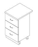 Тумба з трьома ящиками зі стільницею 1-ї категорії (складська програма) ЛЮКС ширина 400 МАКСІ-Мебель Дуб, фото 2