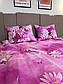 Двоспальний комплект з поліестеру "Ромашка на рожевому" (Простирадло - 180х220см), фото 6