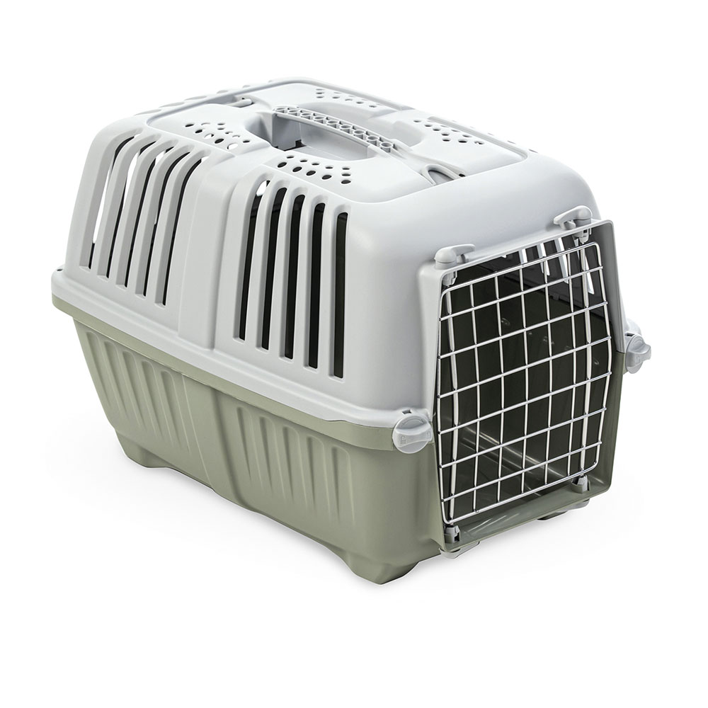 Переноска MPS Pratico 3 для кішок та собак великих порід, Метал. двері світло-зелена, 60×40×38 см, до 24 кг