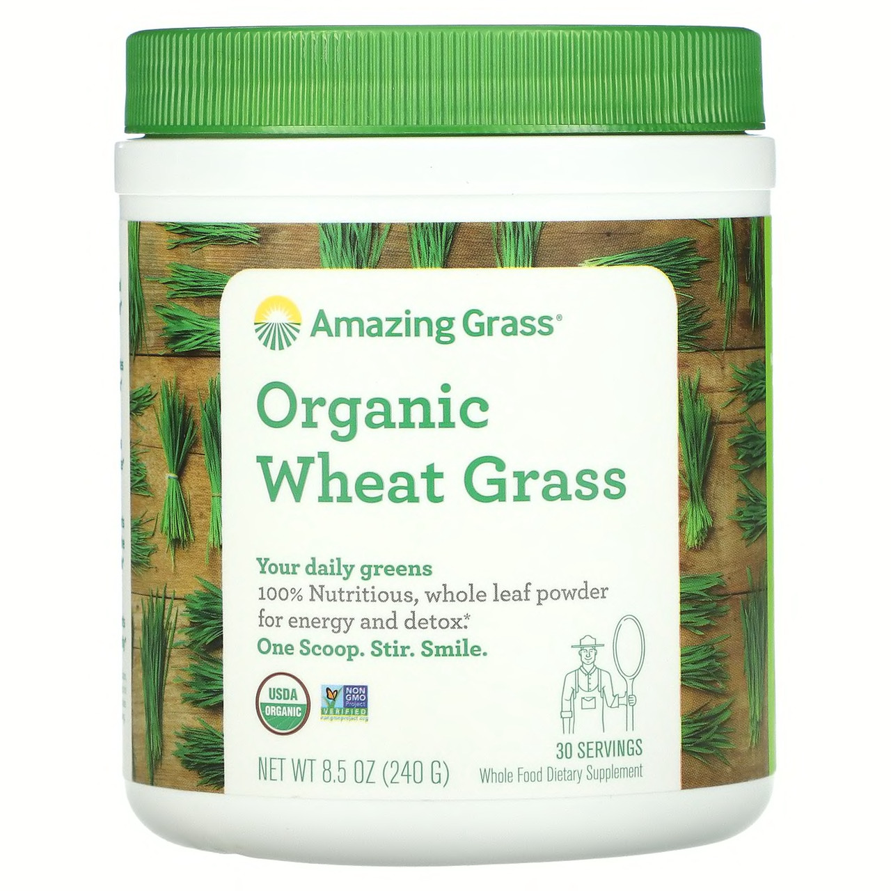Органічні паростки пшениці, Green superfood, Amazing Grass, 240 г
