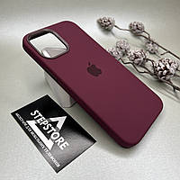 Чехол Silicone Case с Magsafe для Iphone 12 pro max без швов с анимацией закрытым низом Бордовый (Plum)