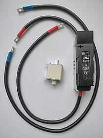 Кабель для з'єднання ДБЖ та АКБ 35мм2 100см, 60см і 30см мідний провід ПВ-3 з тримачем і запобіжником