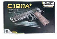 Дитячий пістолет C.1911A+ (Colt 1911, з глушником), Кольт, пістолети на кульках
