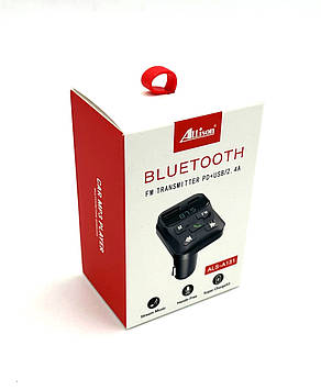 FM-модулятор ALS-A010 Bluetooth + заряджання (2 USB/PD/20W/3.1A) Чорний