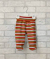 Ползуны вязаные детские теплые пояс евро резинка в яркую полоску, детские штаны - ползуны для новорожденных