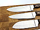 Кухонний набір ножів ручної роботи «Преміальний #1» коричнева рукоять, сталь 50х14мф/58 HRC, фото 3