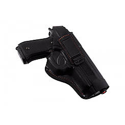 Кобура Beretta 92 (Беретта) поясная + скрытого внутрибрючного ношения с клипсой (кожаная, черная) SV