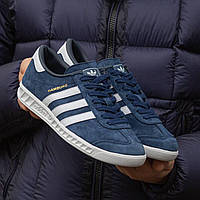 Кросівки чоловічі Adidas Hamburg Blue White, Адідас Гамбург замшеві, код IN-1584