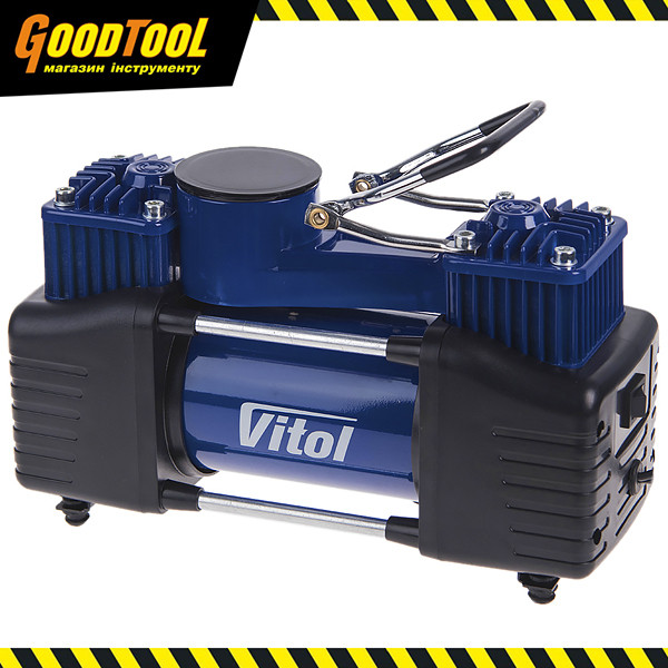 Компресор автомобільний ViTOL K-72 (150psi/25Amp /90л/2 циліндра /шланг 5,0м/клеми)