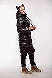 Підліткова зимова куртка на дівчинку від 12 років Модне чорне пальто пуховик для підлітків дівчат - зима 140, фото 6