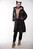 Підліткова зимова куртка на дівчинку від 12 років Модне чорне пальто пуховик для підлітків дівчат - зима 140, фото 2