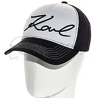Кепка брендовая из тонкого хлопка бейсболка unisex Karl Lagerfeld BGH20666 Черный-Белый