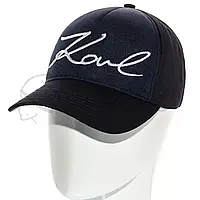 Кепка брендовая из тонкого хлопка бейсболка unisex Karl Lagerfeld BGH20666 Черный-Т.Синий