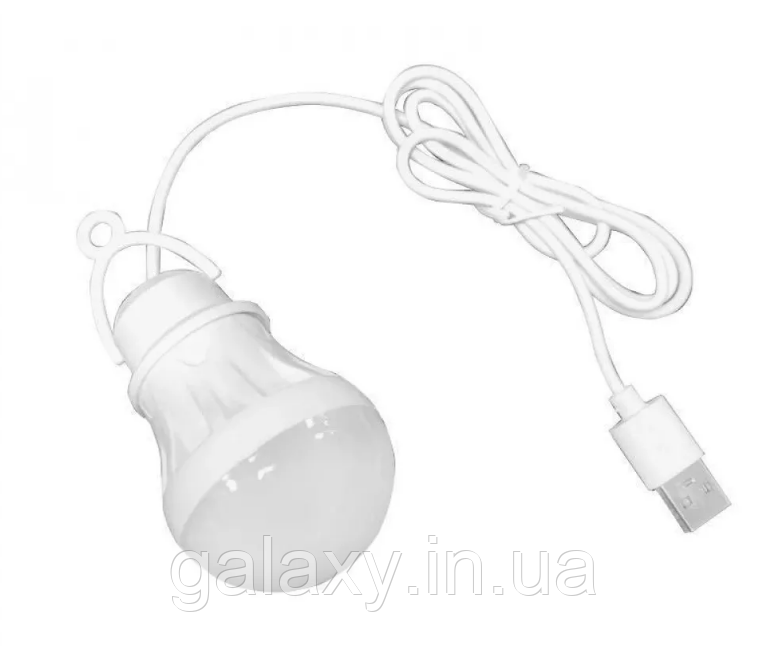 LED лампа від USB із кабелем і петлею для підвішування 3W