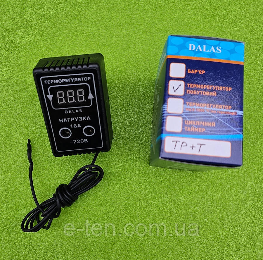 Цифровий Терморегулятор (з Таймером) розеточний DALAS 16А / Т= 0...+200°С / 220V / L=1,5м до автоклава, дистилятора, стерилізатора