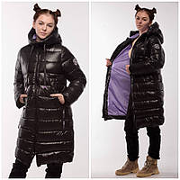 Підліткова зимова куртка на дівчинку від 12 років (зріст 140 146 152 158) Модне чорне пальто пуховик для підлітків дівчат - зима