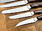 Набір кухонних ножів ручної роботи «П'ятірка #1» коричнева рукоять, сталь 65х13/57 HRC, фото 4