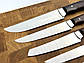 Набір кухонних ножів ручної роботи «П'ятірка #1» коричнева рукоять, сталь 65х13/57 HRC, фото 5
