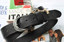 Італійський шкіряний ремінь Classic Black