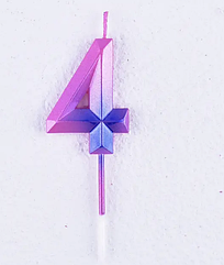 Свічка — цифра в торт Бриліантик 4 РОЖЕВА ОМБРІ