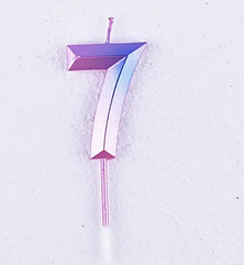 Свічка — цифра в торт Бриліантик 7 РОЖЕВА ОМБРЕ