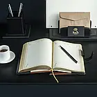Щоденник шкіряний Шарм Чорний А5 формат  не датированный,  змінний блок, фото 4