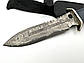 Бойовий ніж ручної роботи з дамаської сталі ШХ15, 40х13 «Антитерор #2» зі шкіряними піхвами, фото 3