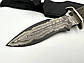 Бойовий ніж ручної роботи з дамаської сталі ШХ15, 40х13 «Антитерор #4» зі шкіряними піхвами, фото 5