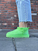 Салатовые угги женские Ugg Classic Ultra Mini Parakeet Green. Короткие женские Угги ЗИМА.