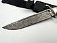 Бойовий ніж із дамаської сталі ручної роботи «Фінка #8» зі шкіряними піхвами нескладний, фото 3