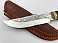 Ніж ручної роботи для полювання та риболовлі туристичний «Охотник #5» зі шкіряними піхвами нескладний сталь 95х18, фото 3