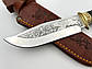 Ніж ручної роботи для полювання та риболовлі туристичний «Вовк #12» зі шкіряними піхвами нескладний сталь 95х18, фото 6