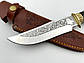 Ніж ручної роботи для полювання та риболовлі туристичний «Морж #5» зі шкіряними піхвами нескладний сталь 95х18, фото 2