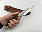 Ніж ручної роботи для полювання та риболовлі туристичний «Морж #5» зі шкіряними піхвами нескладний сталь 95х18, фото 4