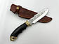 Ніж ручної роботи для полювання та риболовлі туристичний «Морж #5» зі шкіряними піхвами нескладний сталь 95х18, фото 6