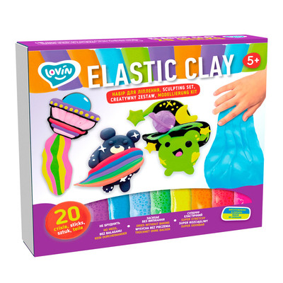 70140L Набір для ліплення з повітряним пластиліном Elastic Clay 20 sticks TM Lovin