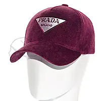 Бейсболка молодежная пятиклинка демисезонная кепка с регулятором размеру вельветовая ткань Prada BVH22507