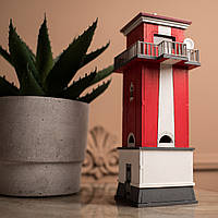 3Д Деревянный конструктор миниатюра "Кисляковский Задний маяк (Украина)" DIY 3D модель с подсветкой 57 деталей